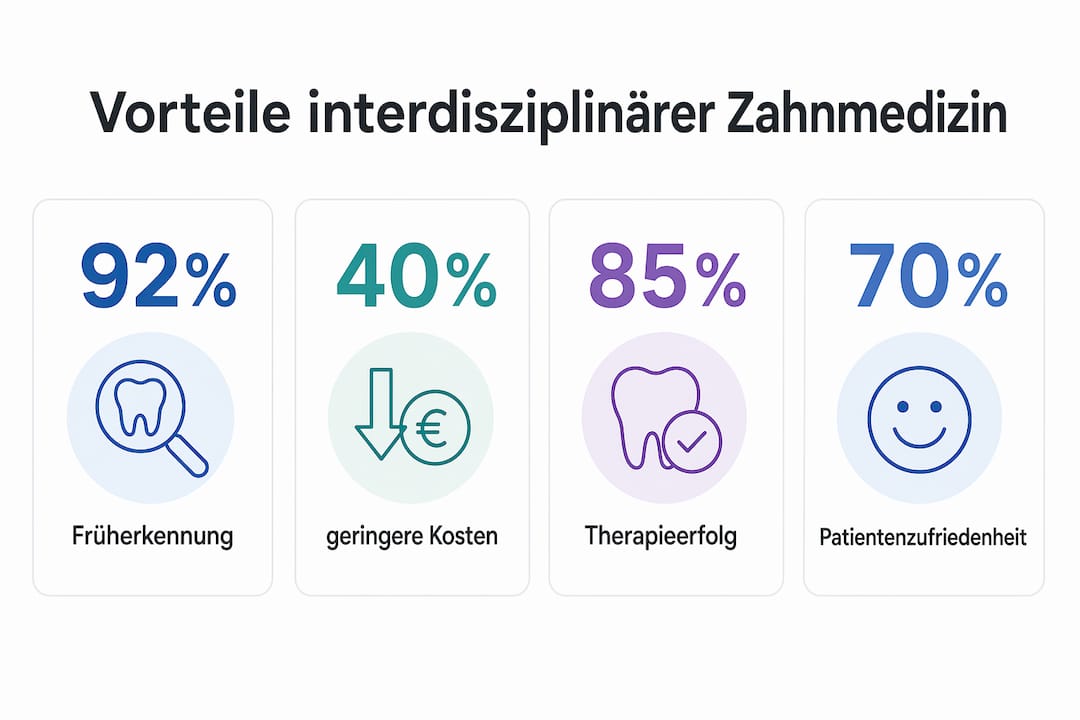 Infografik: Die wichtigsten Vorteile einer interdisziplinären Zahnmedizin auf einen Blick