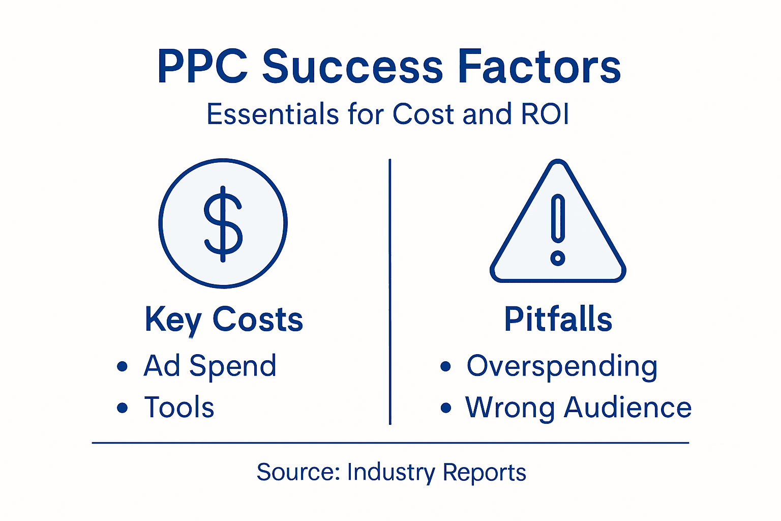 Infographic on PPC costs ROI and pitfalls