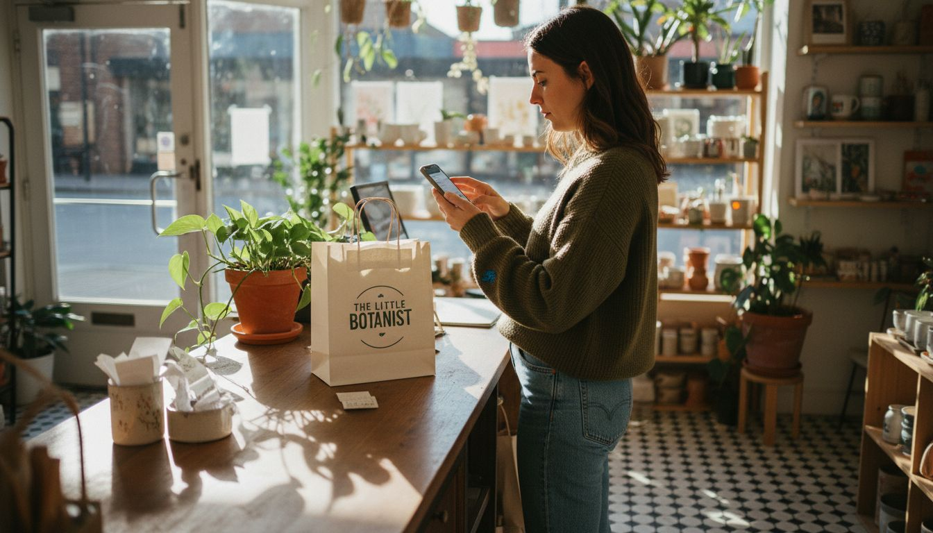 Shop owner checking Google Business Profile