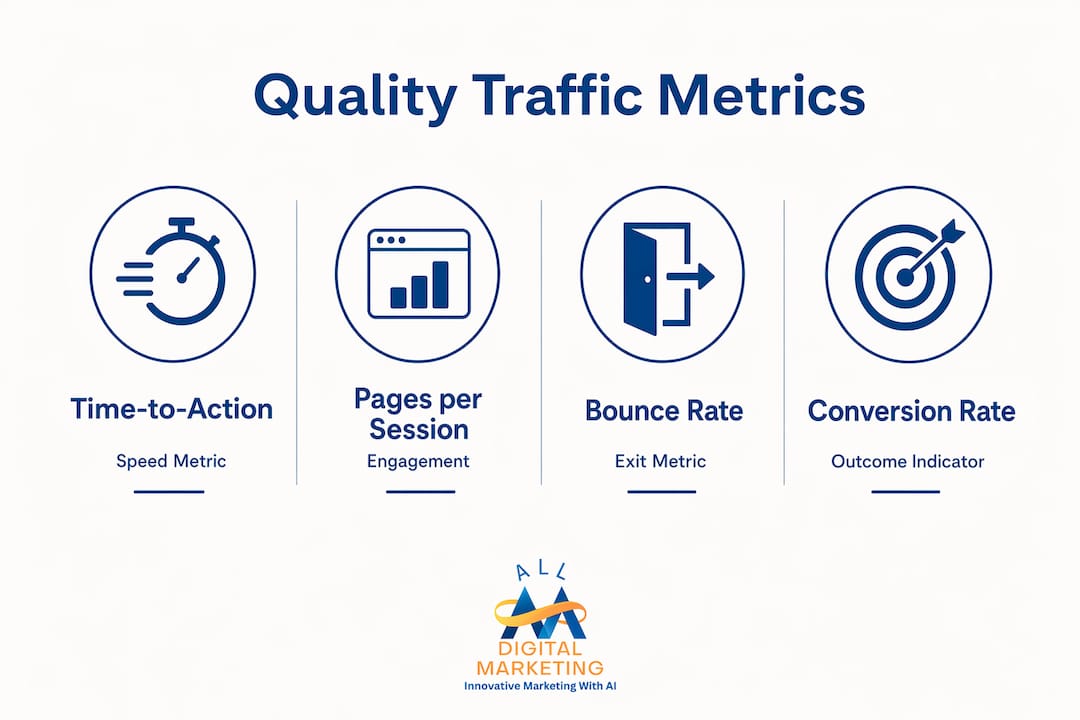 Infographic illustrating key quality traffic metrics