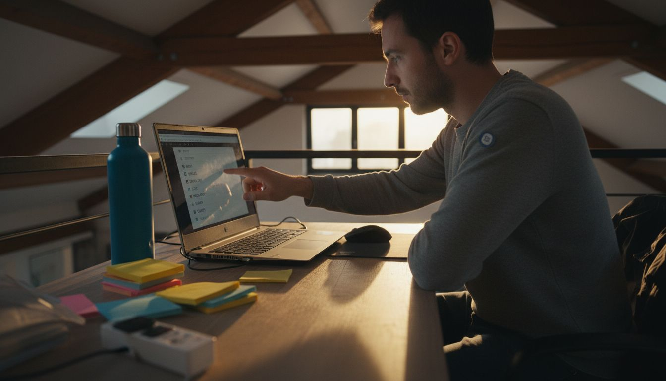 A developer selects the web technologies to be used from his laptop.