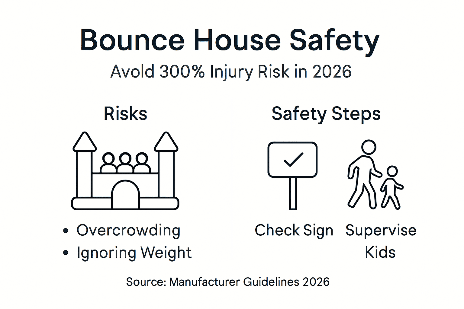 Infographic of bounce house risks and safety