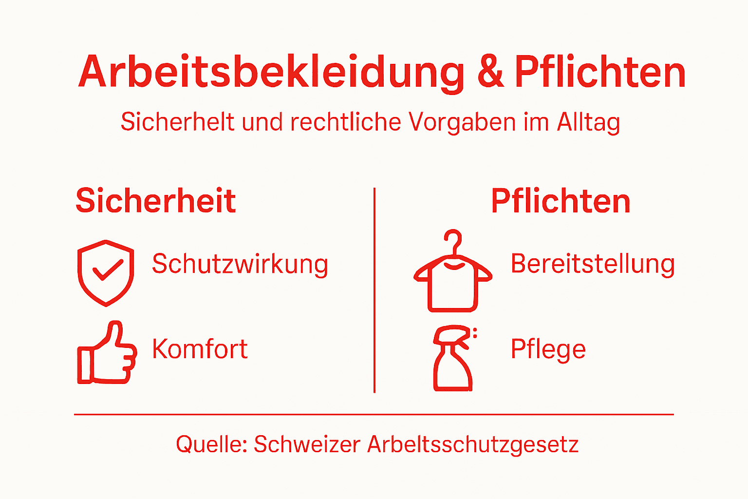 Übersicht: Arbeitskleidung, Sicherheit am Arbeitsplatz und Verantwortlichkeiten