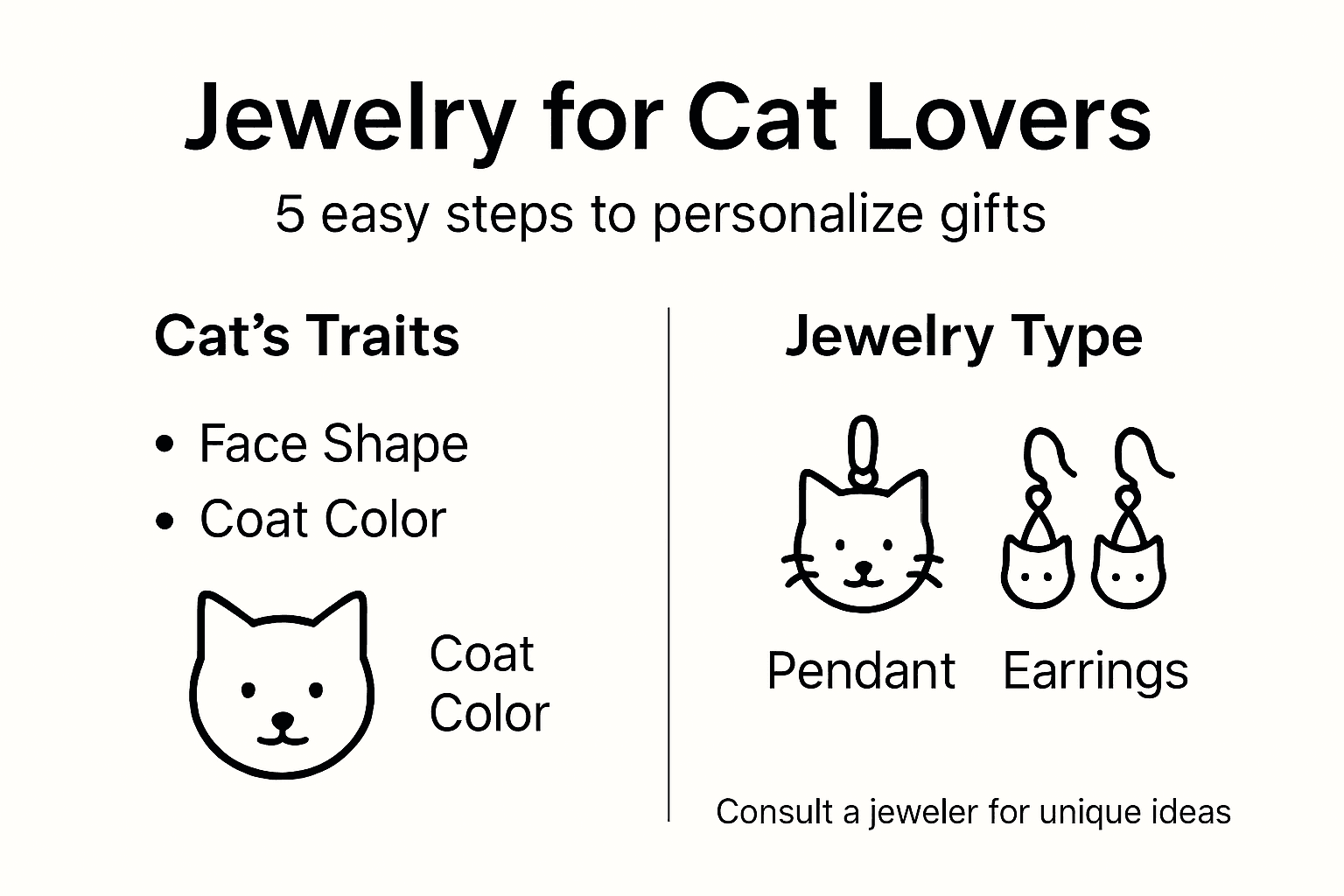 Infographic shows steps to choose cat jewelry