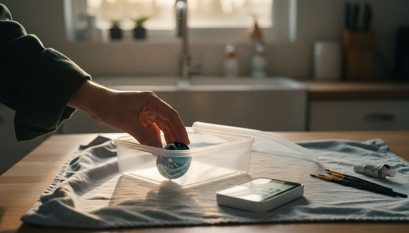 Seiko dial set to dry inside plastic box