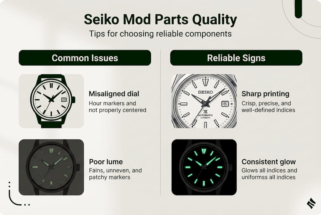 Infographic about Seiko mod part quality