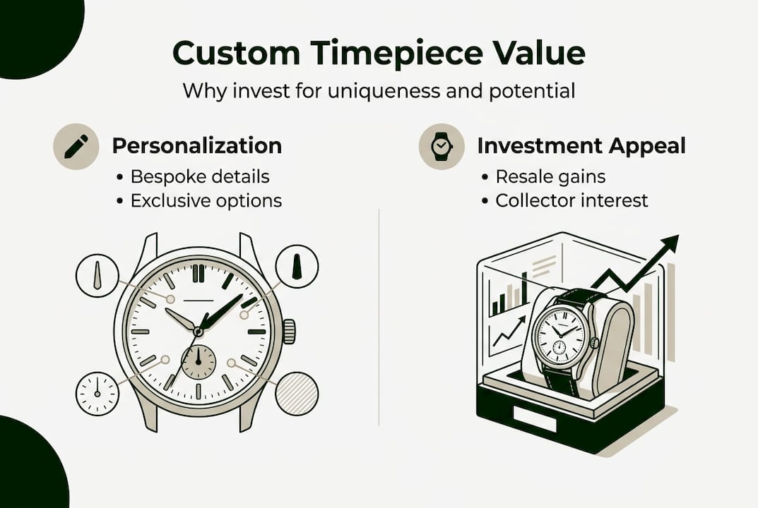 Infographic showing value and uniqueness of custom watches