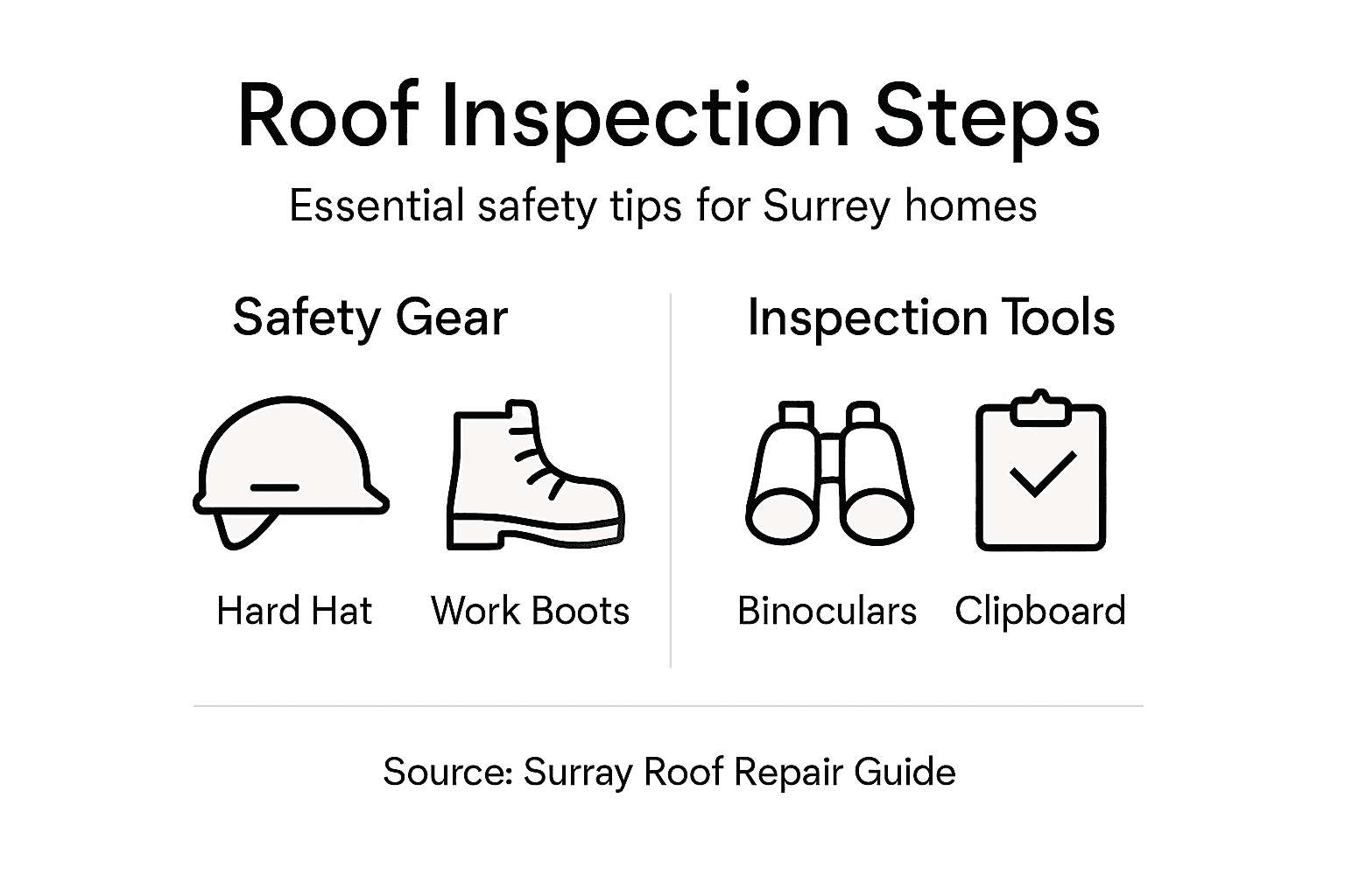 Infographic on roof inspection steps and safety