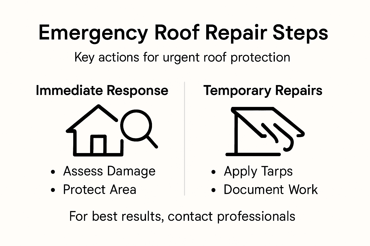 Infographic of emergency roof repair key steps