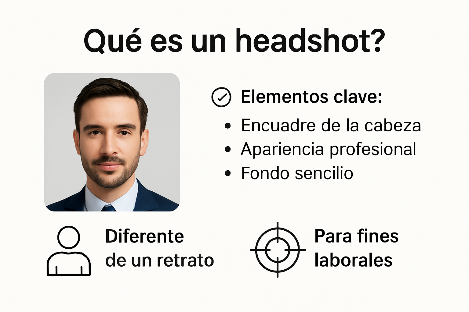 Aspectos clave de una infografía sobre fotografías profesionales de perfil