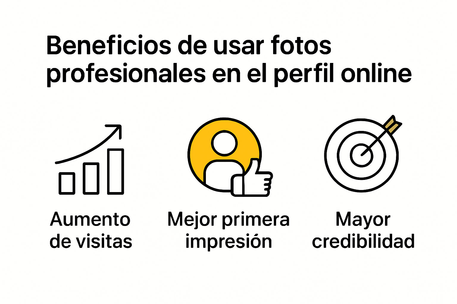 Infografía sobre beneficios de fotos profesionales para el perfil online