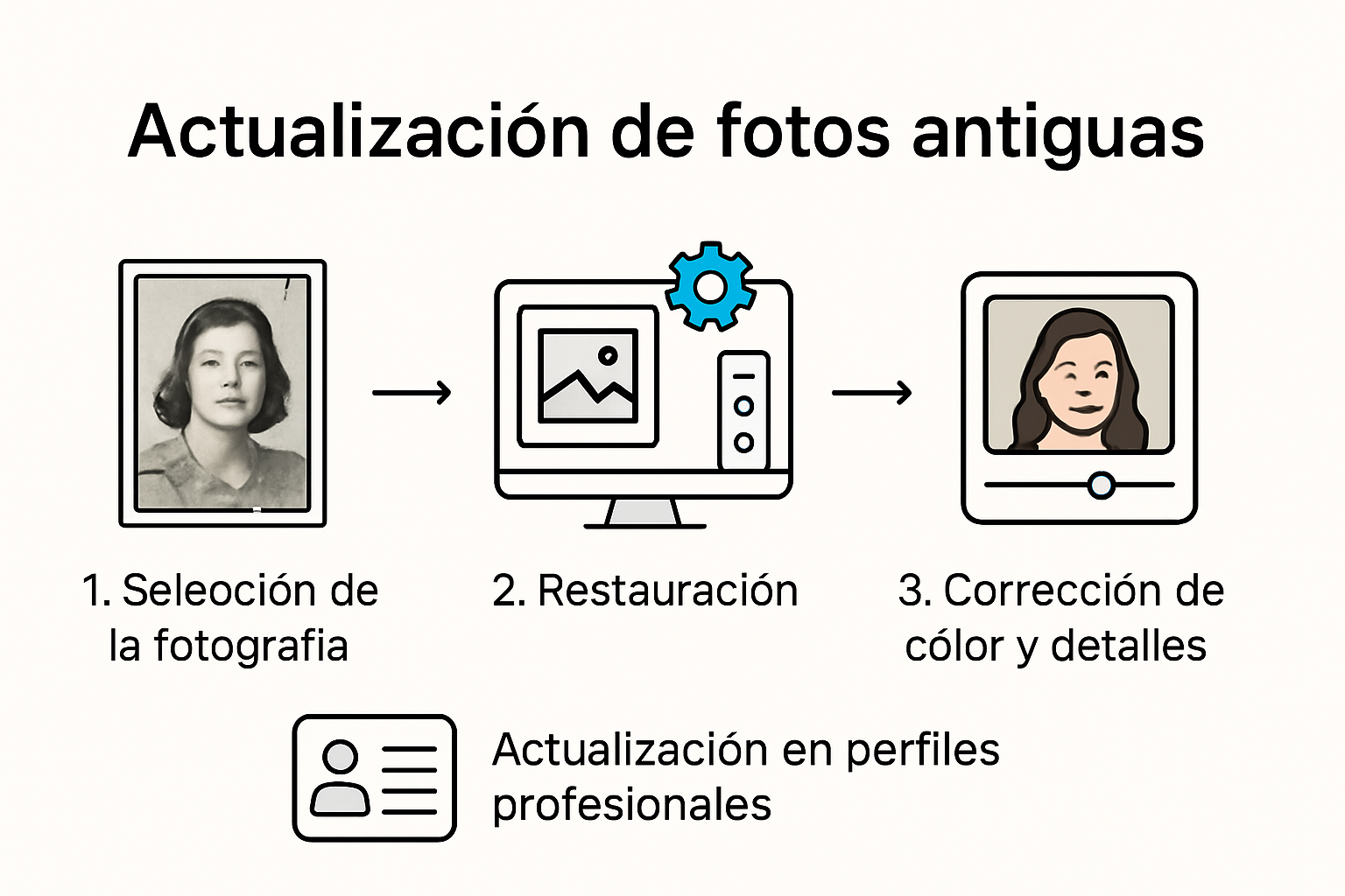 Proceso para actualizar fotos antiguas digitalmente