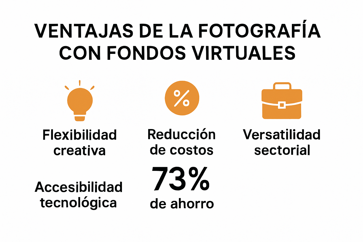 Infografía sobre ventajas de la fotografía profesional con fondos virtuales en 2025