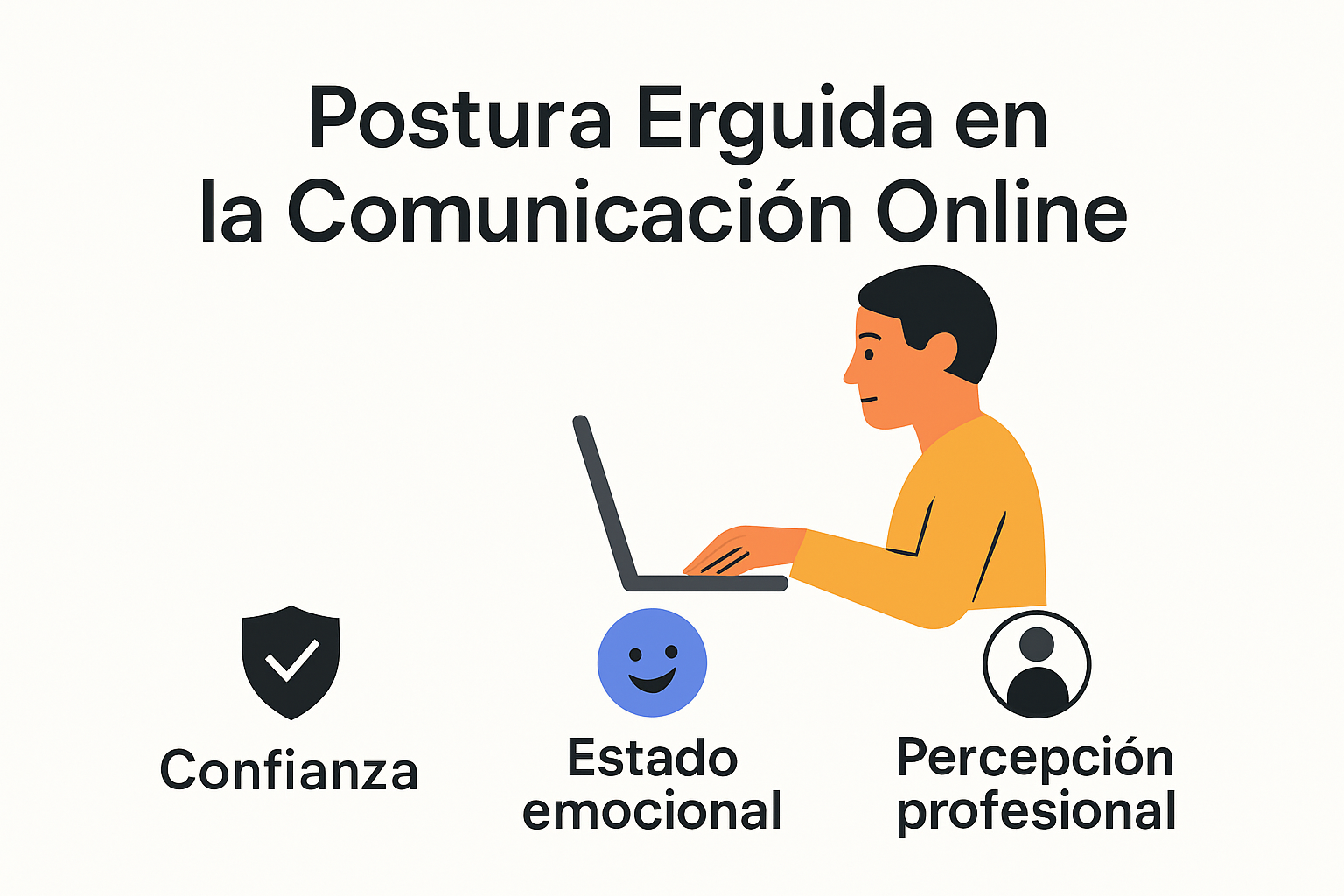 Infografía con beneficios de la postura erguida online