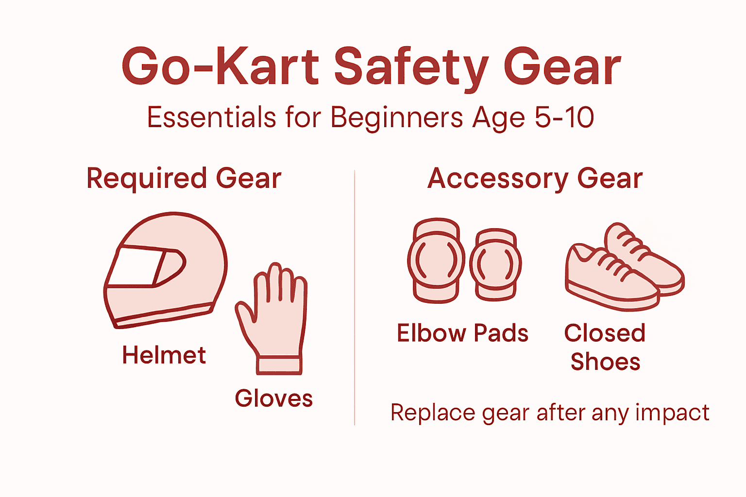 Infographic about essential go-kart safety gear
