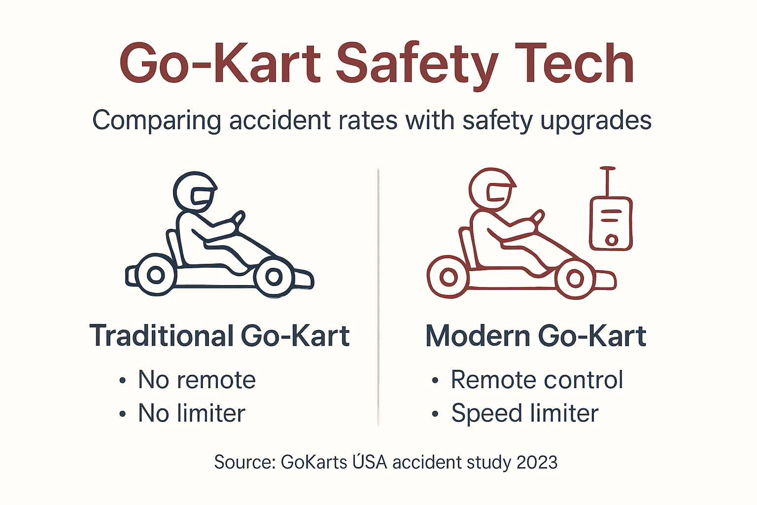 Infographic comparing youth go-kart safety features