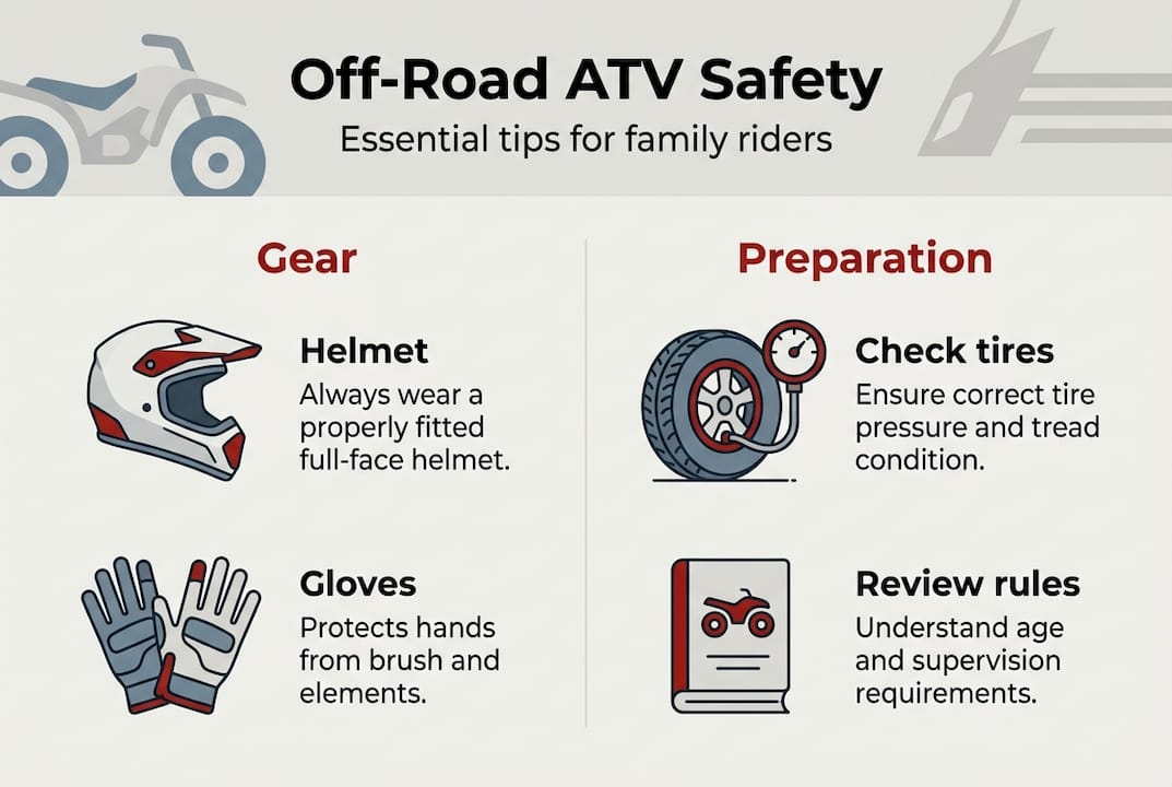 Infographic off-road ATV safety essentials