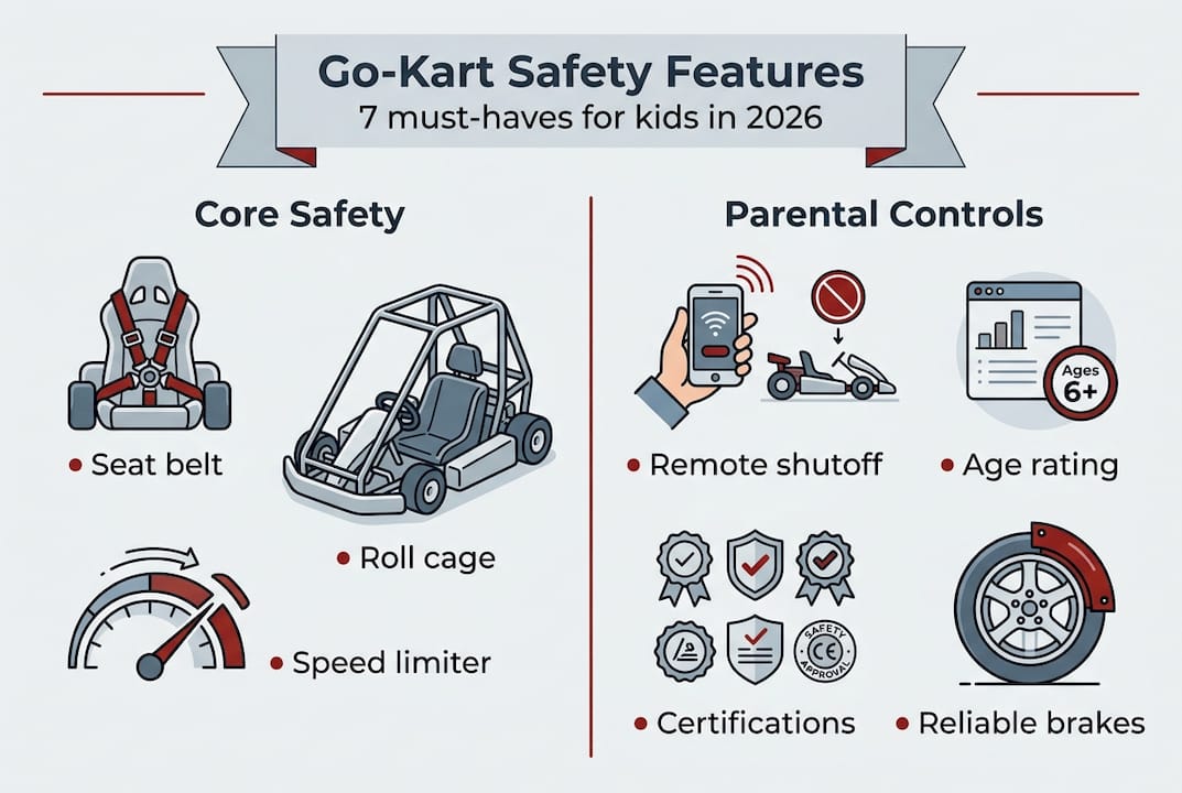 Infographic with go-kart safety checklist