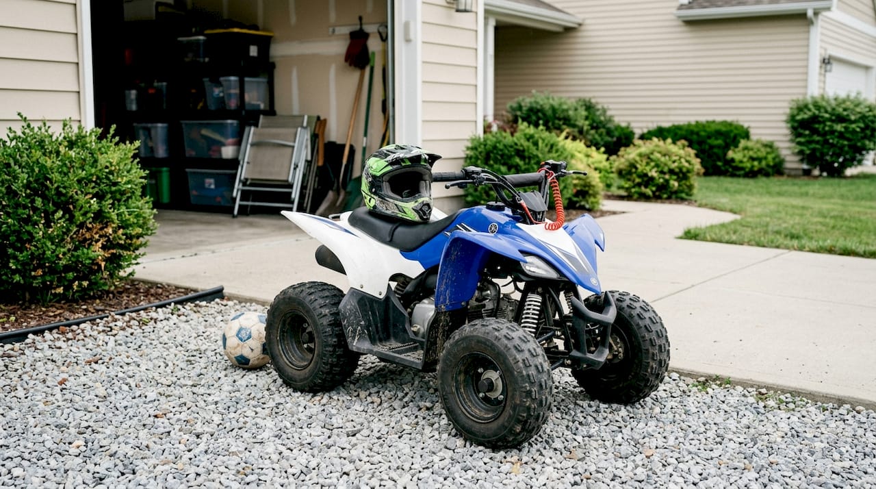 Yamaha YFZ50 youth ATV in driveway