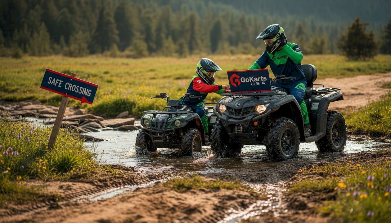 ATVs navigating diverse outdoor landscapes