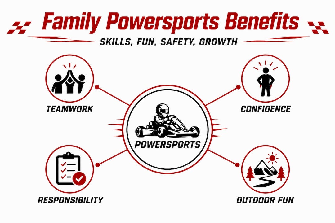 Infographic of family powersports key benefits