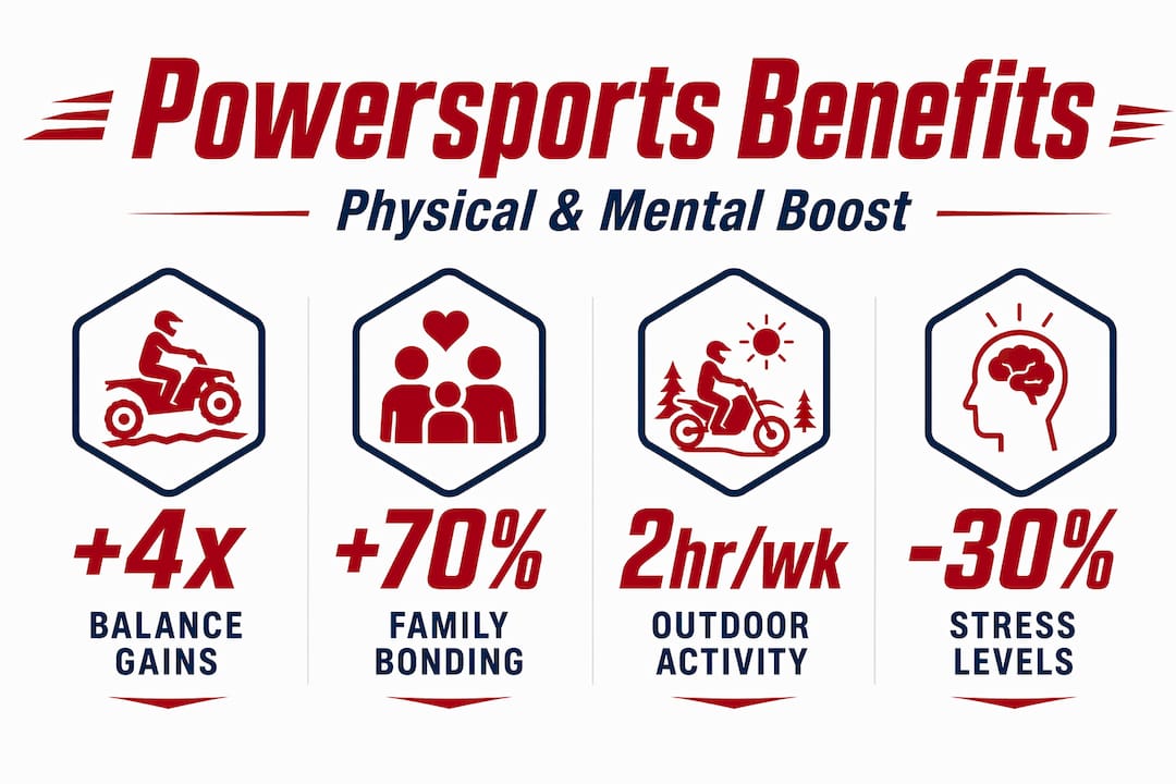 Infographic shows powersports health benefits statistics