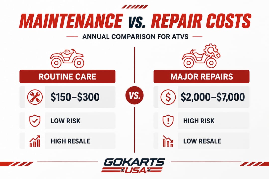 Infographic comparing ATV maintenance and repair costs