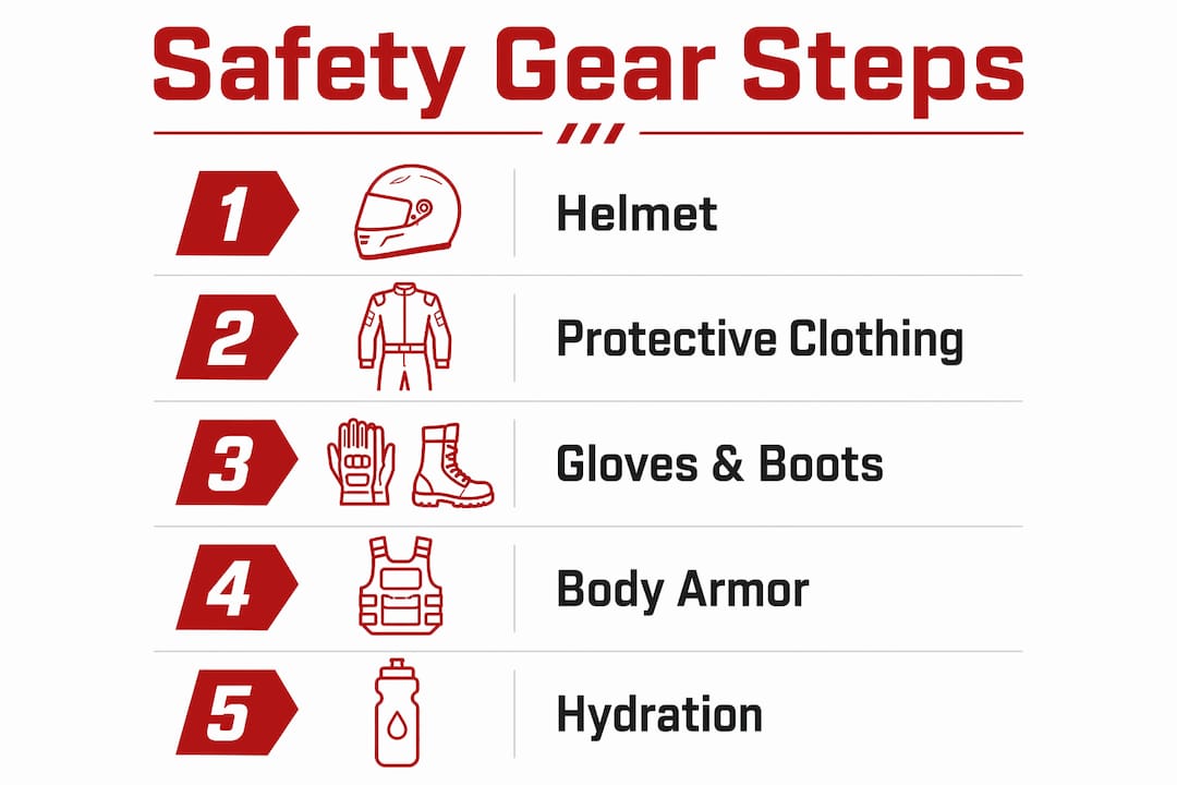 Infographic of powersports safety gear steps