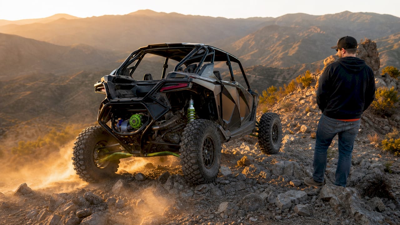 Close-up of UTV with performance accessories