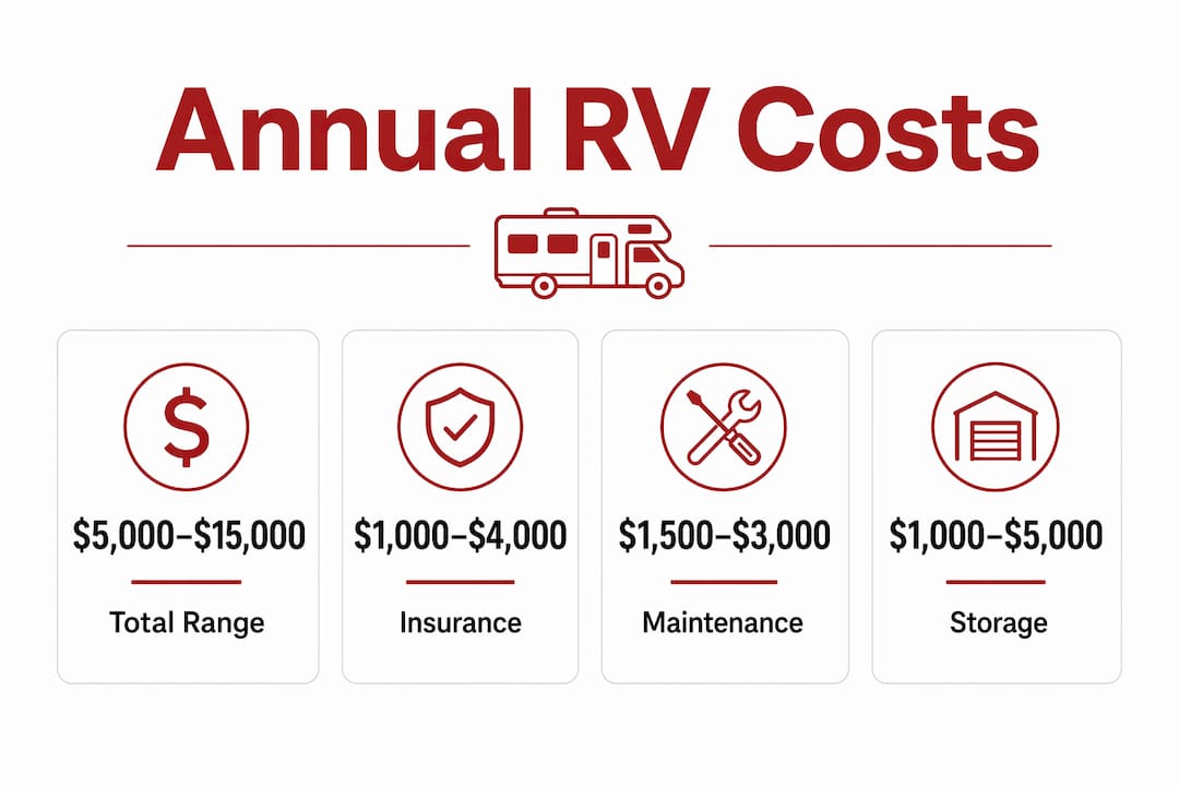 Infographic showing annual RV ownership cost categories