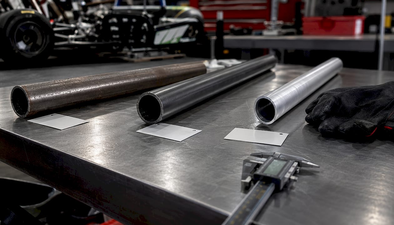 Various kart frame tubing materials comparison