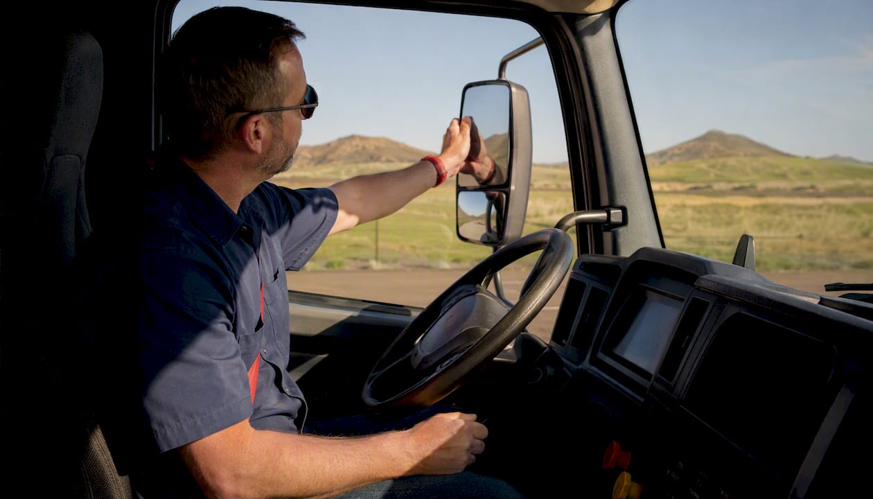 Engineer testing towing capacity inside truck