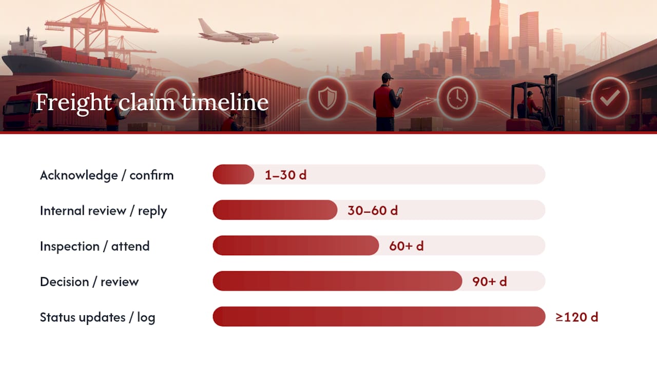 Freight claim process timeline diagram