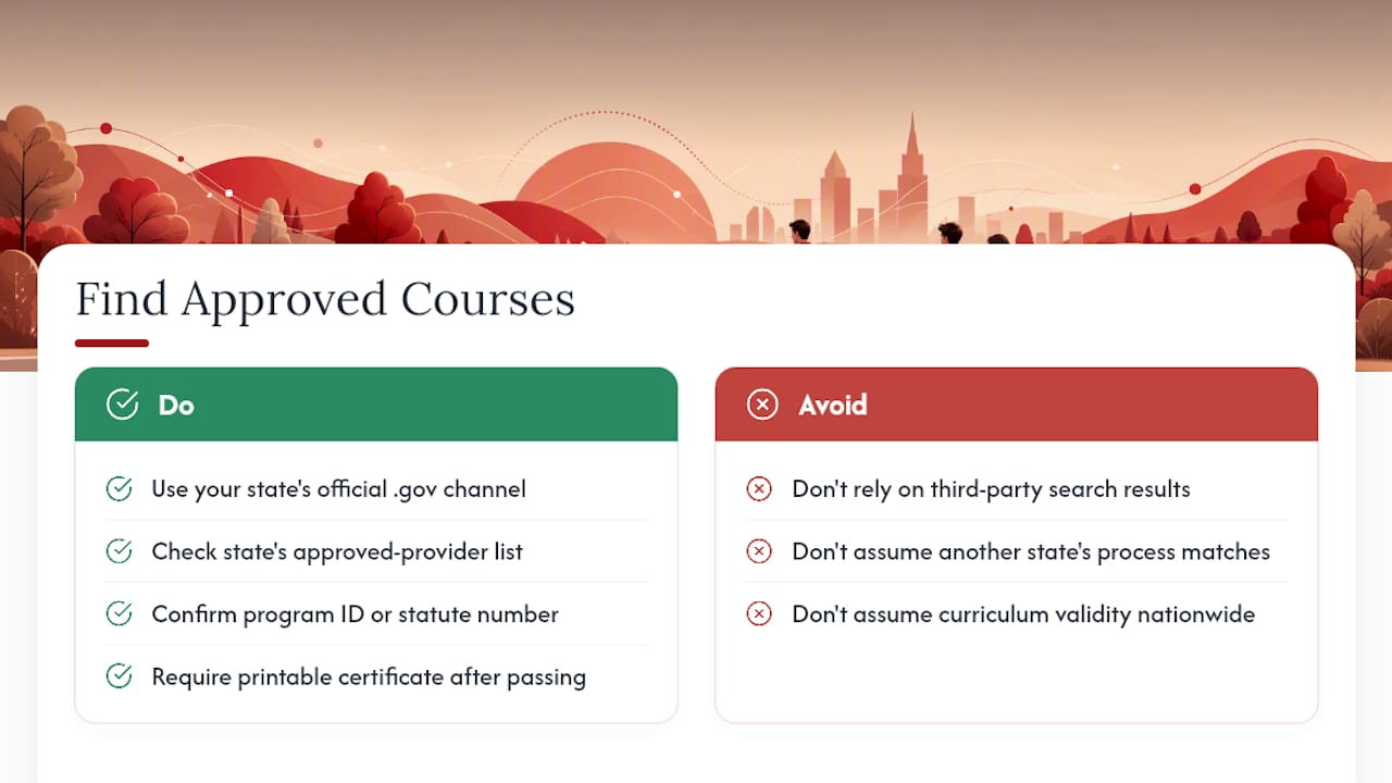Where Do You Find Approved Youth Vehicle Certification Courses? — overview diagram
