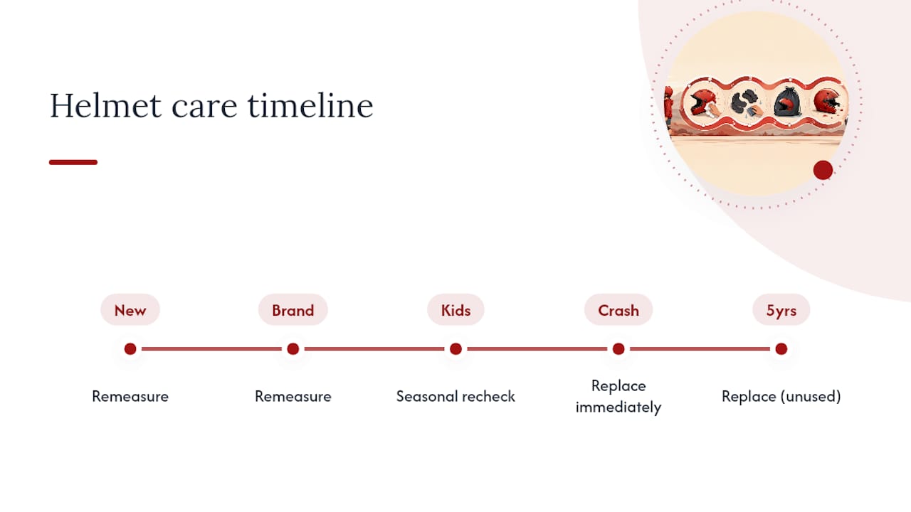 Helmet remeasurement and replacement timeline