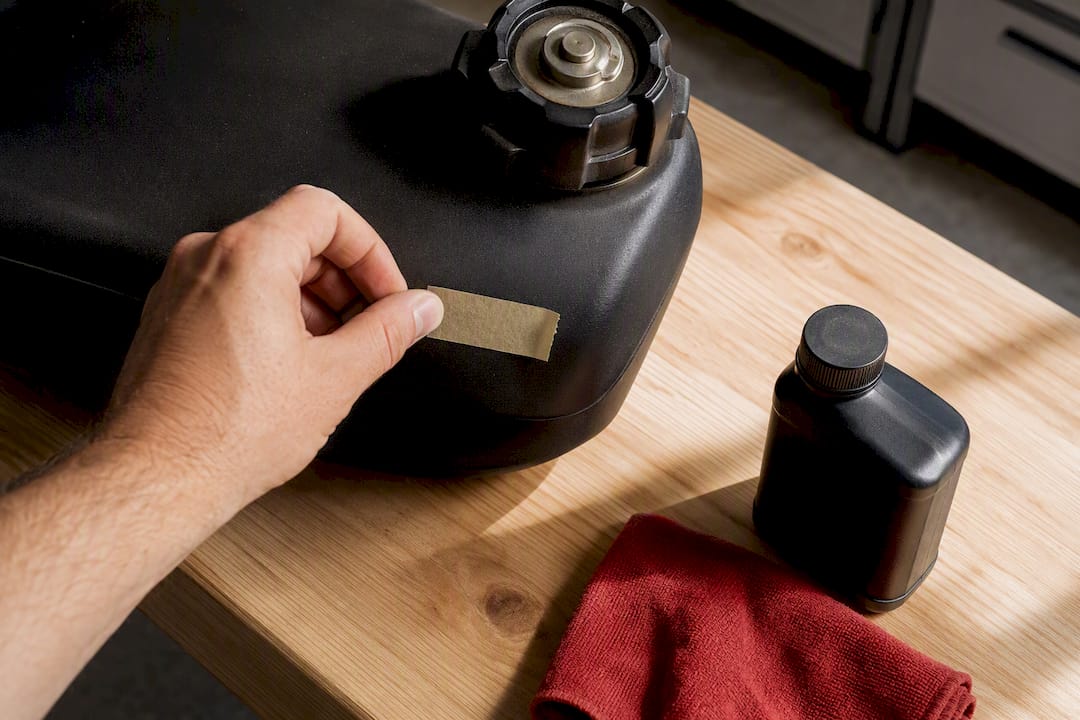 Marking fuel treatment date on tank