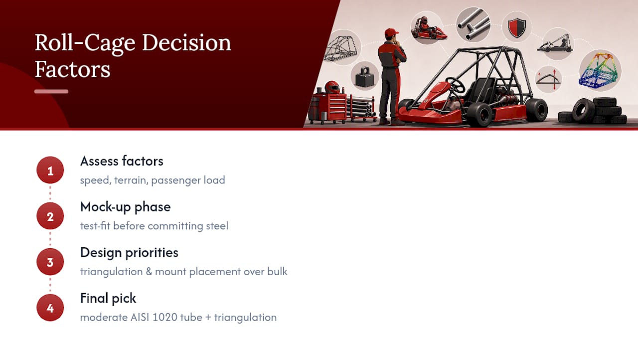 Roll cage design factors and FEA recommendation