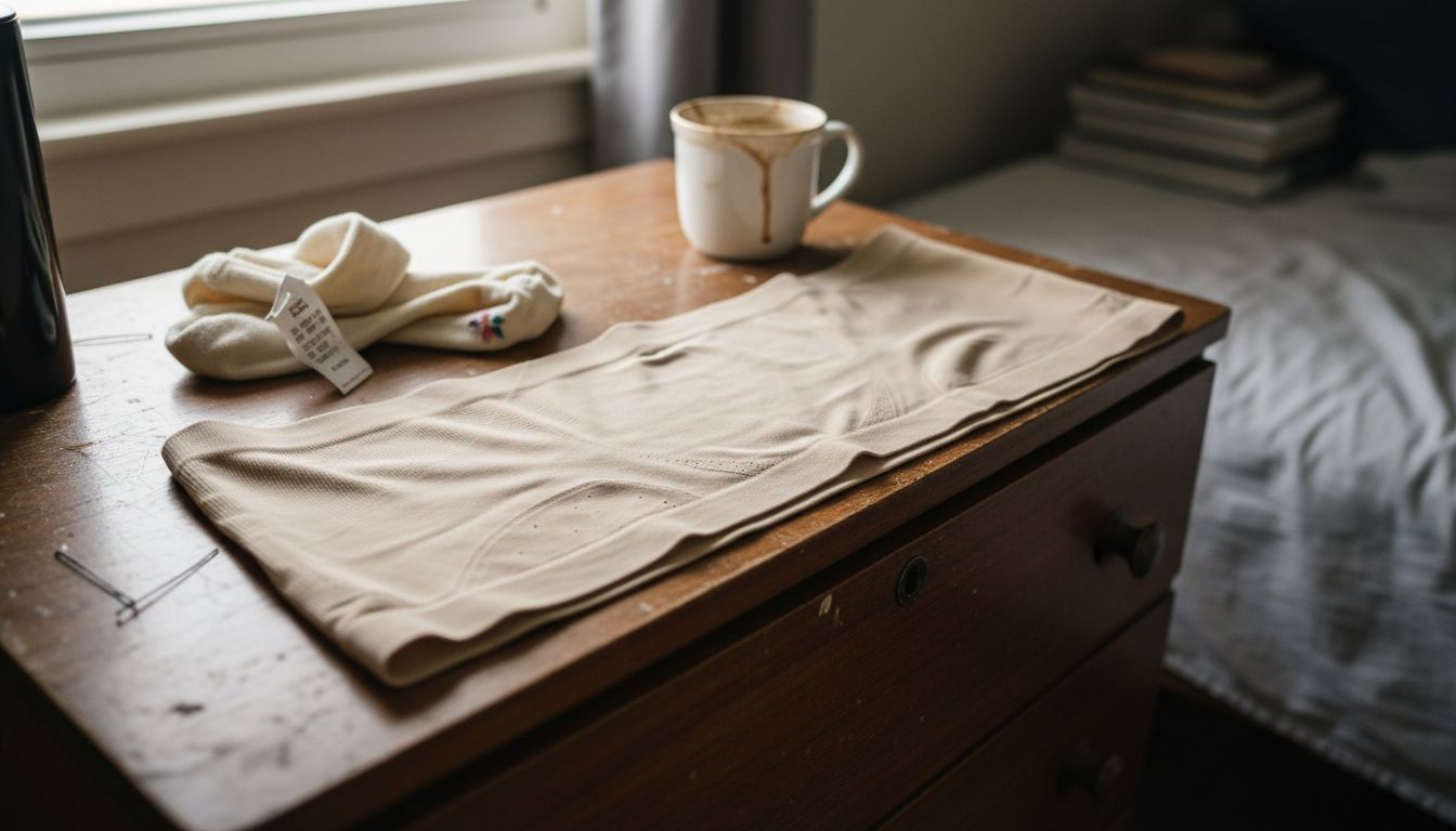 Seamless shapewear fabric close up dresser