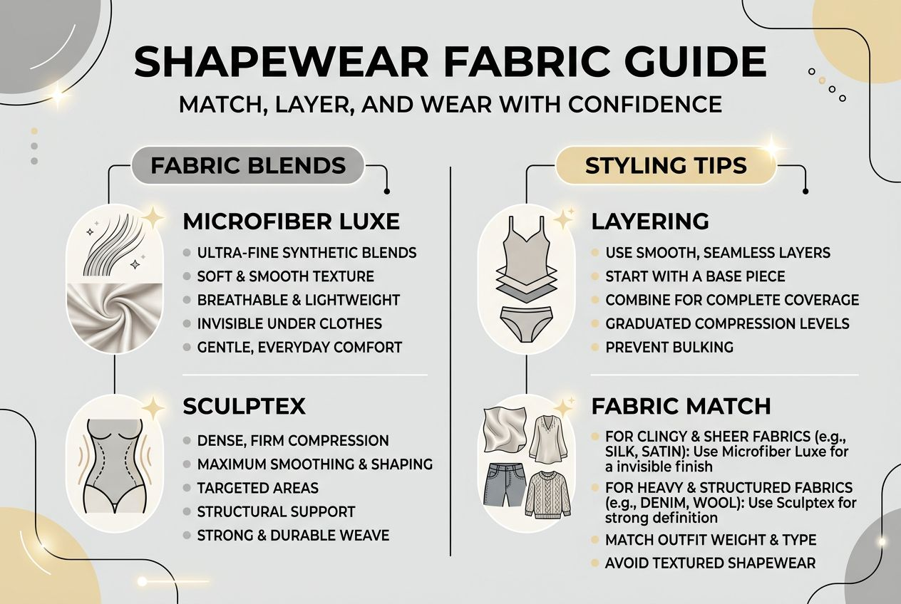 Infographic matches shapewear fabrics with tips