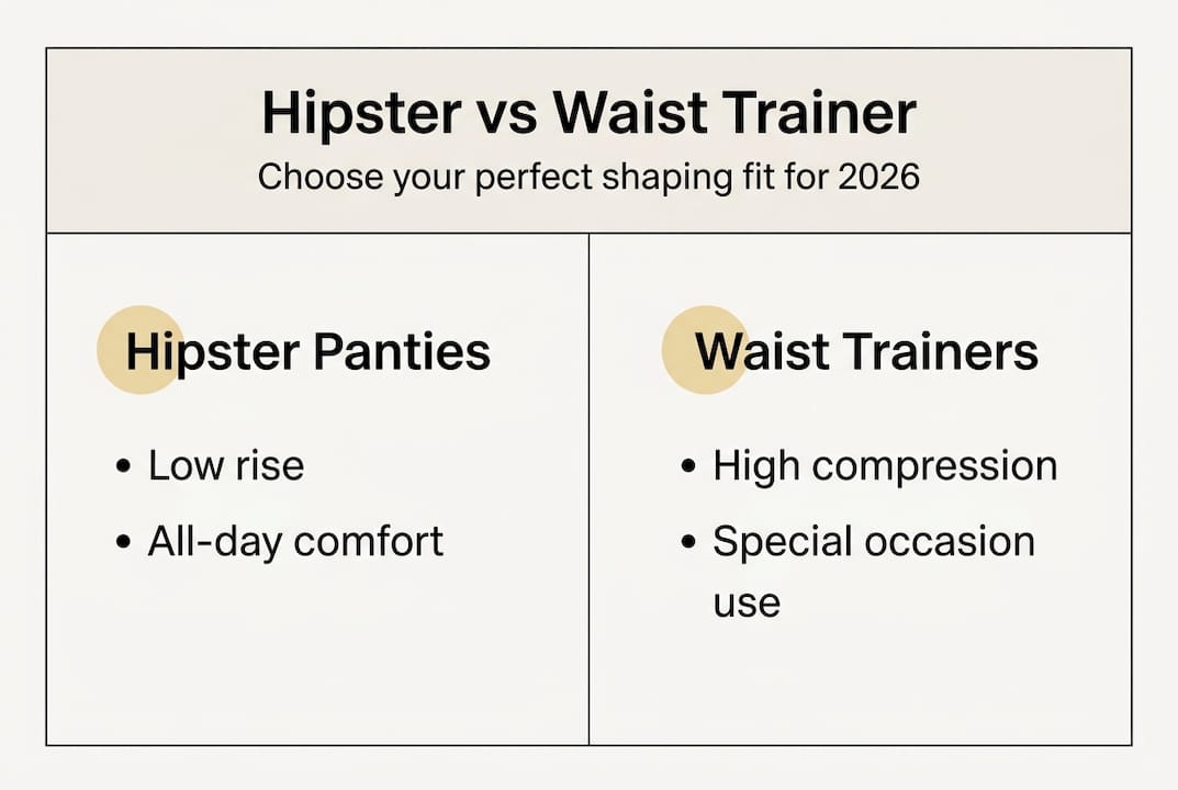 Infographic comparing hipster panties and waist trainers