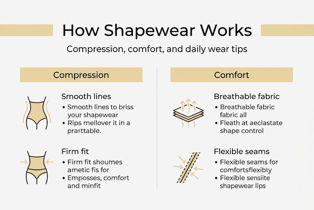 Infographic explaining how shapewear works
