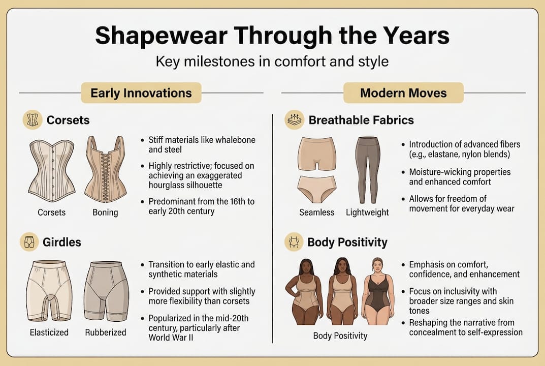 Infographic shows shapewear history milestones