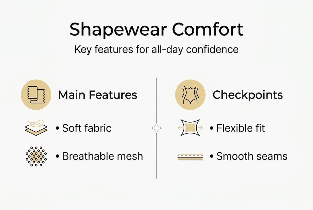 Infographic showing shapewear comfort features