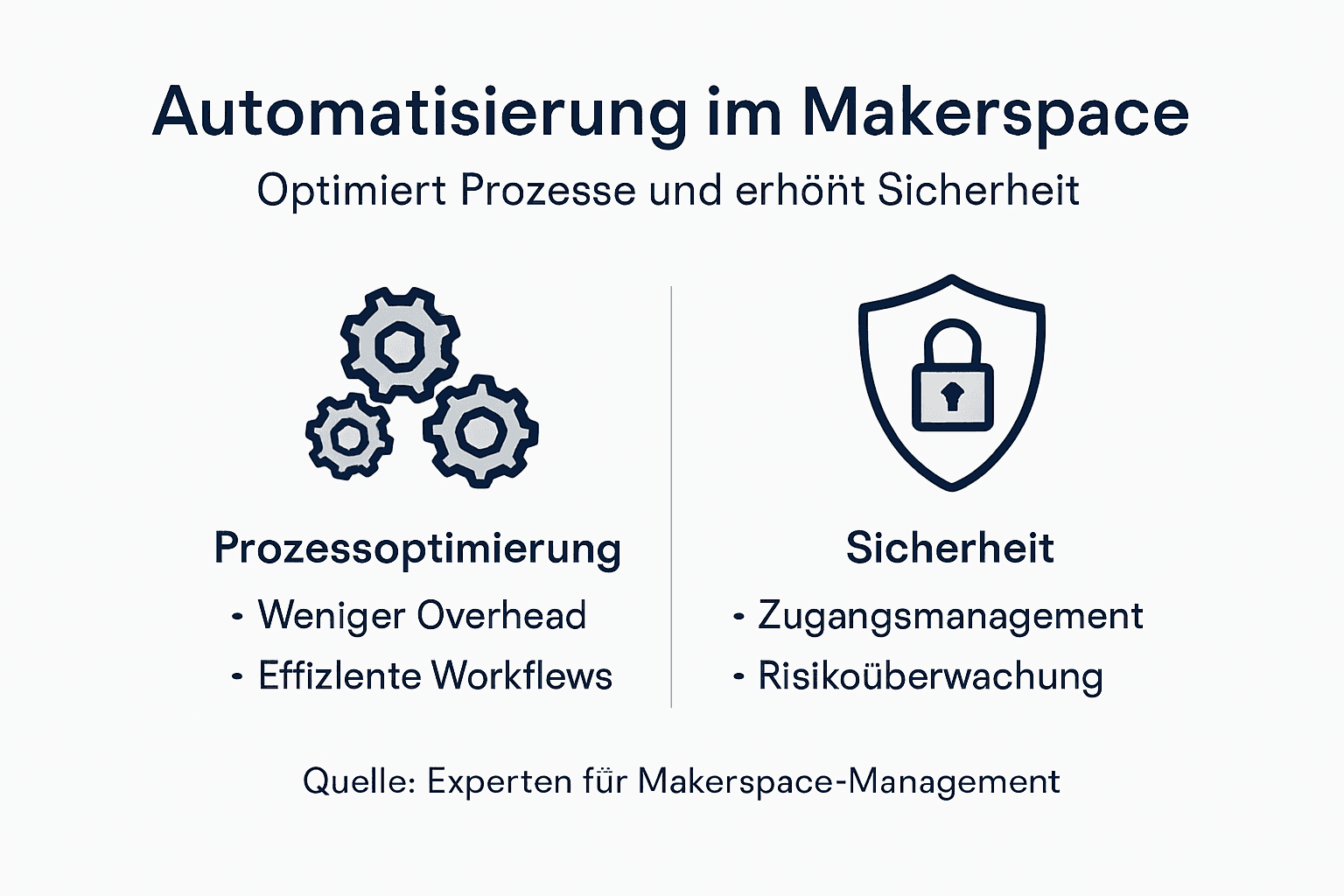 Übersicht: Automatisierungsgrundsätze im Makerspace – Anschaulich erklärt in einer Infografik