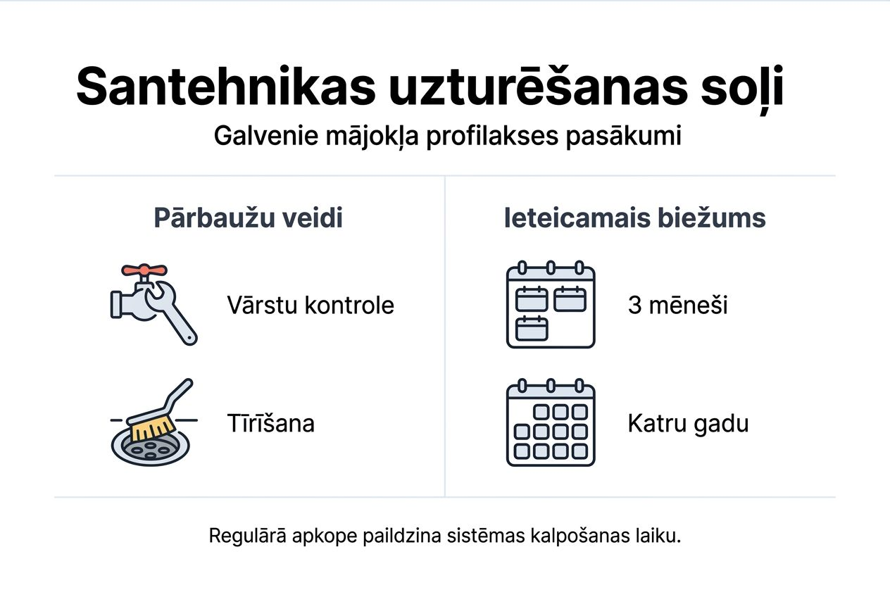 Infografika: Galvenie soļi, kā rūpēties par mājas ūdensvadu