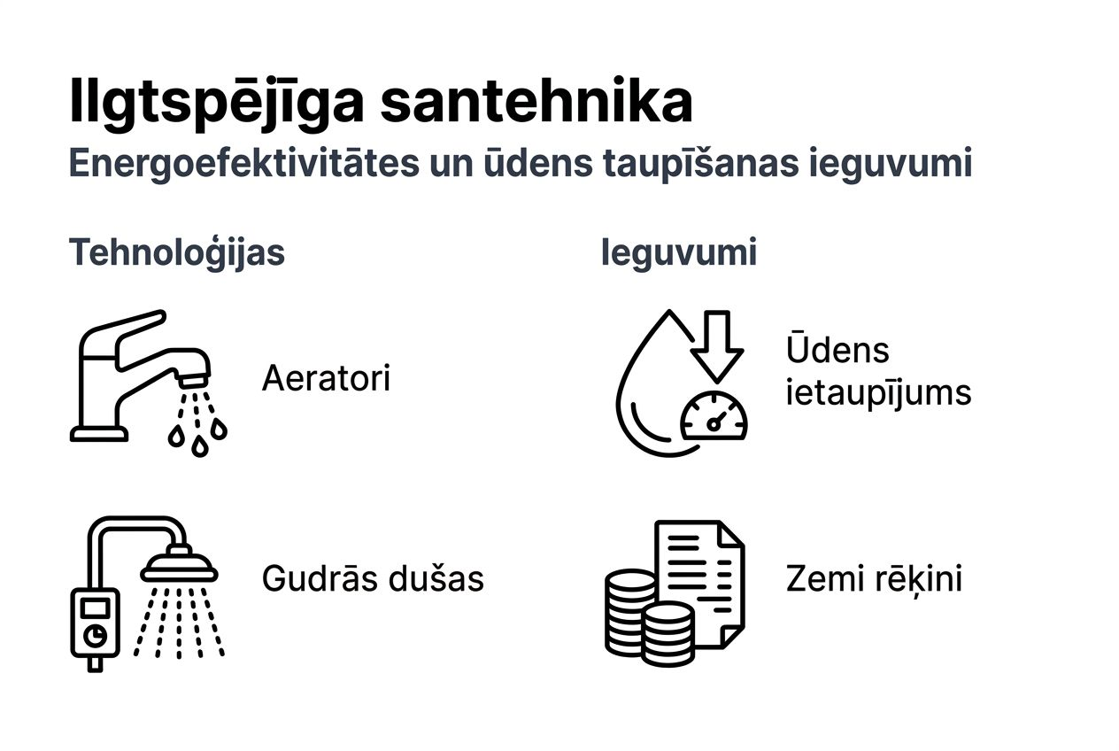 Infografika: Kā ilgtspējīga santehnika palīdz taupīt resursus un samazināt izmaksas