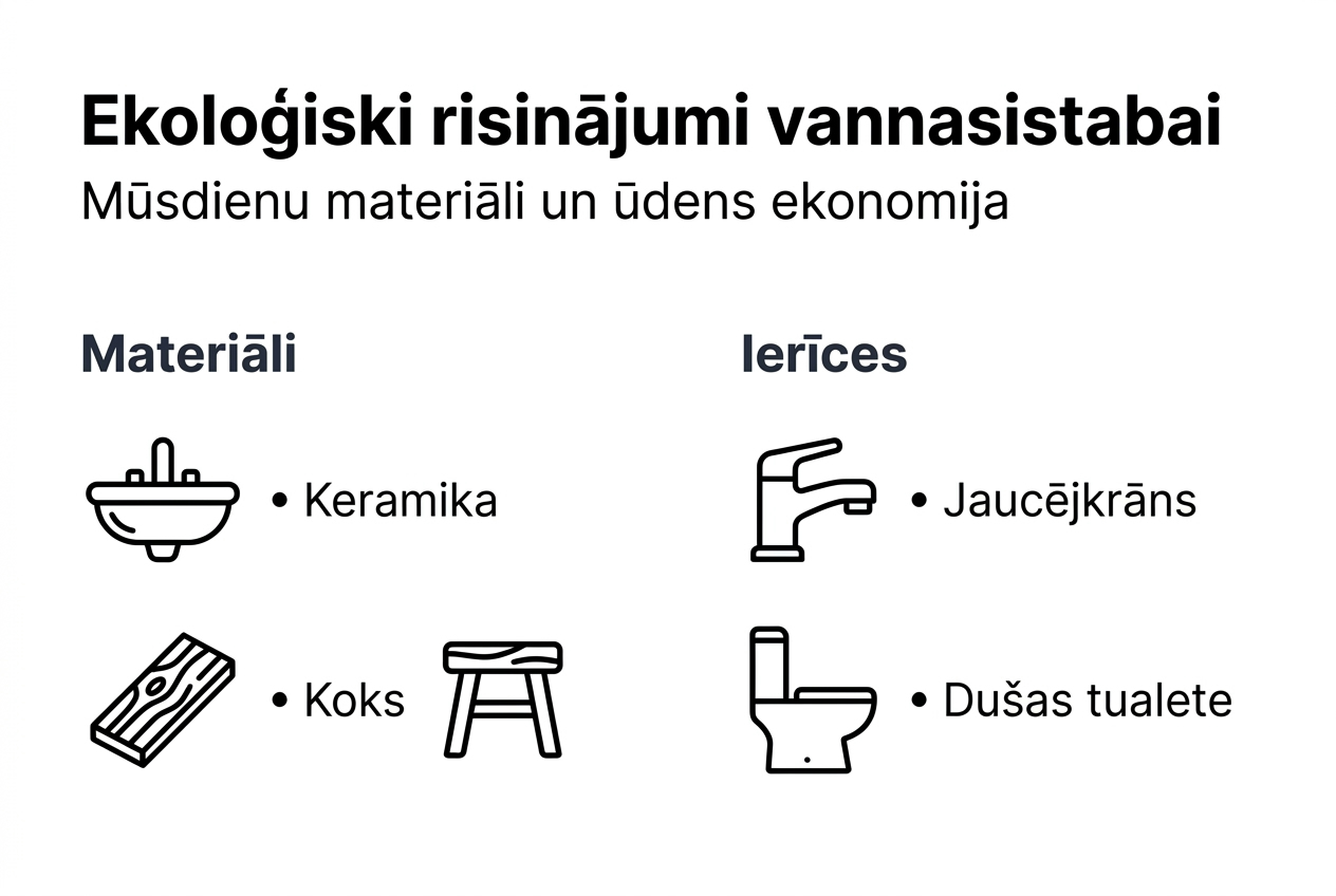 Infografika par gudru ūdens lietošanu un atbilstošiem materiāliem