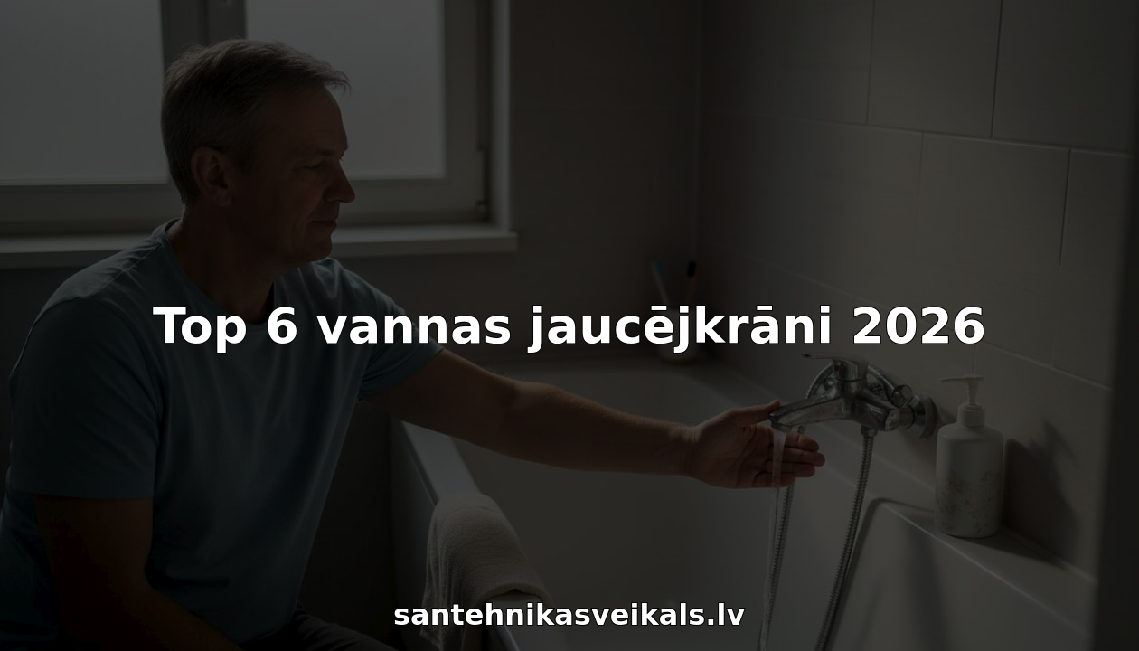 Mājas saimnieks pārbauda jauno vannasistabas jaucējkrānu.