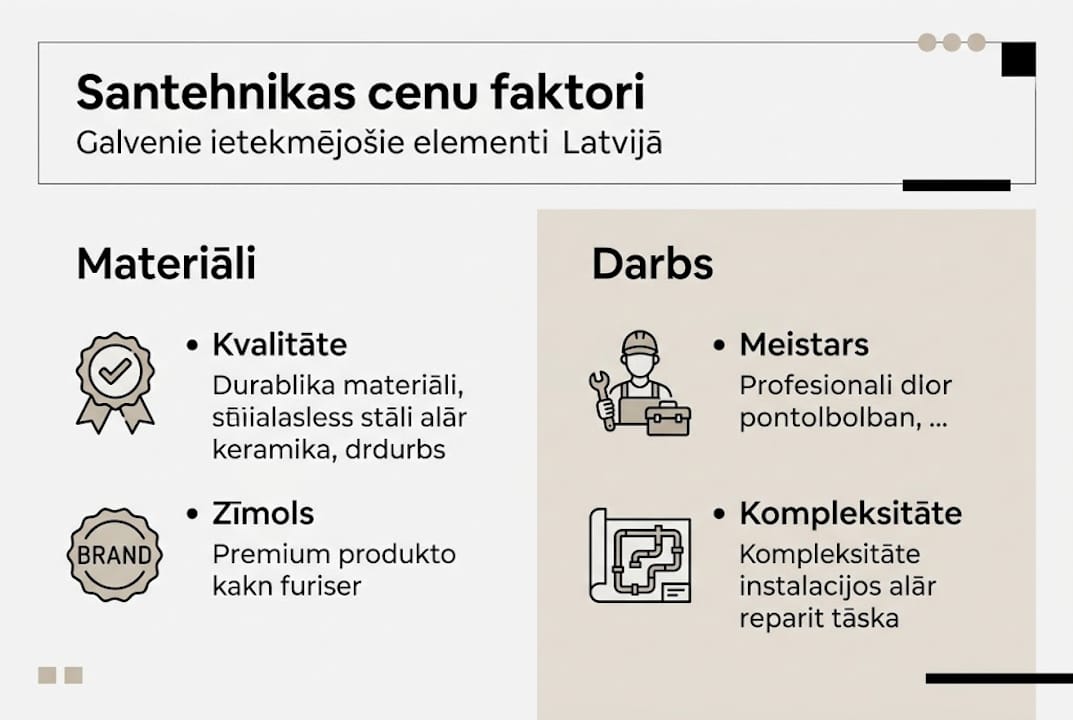 Infografika: kas ietekmē santehnikas pakalpojumu cenas Latvijā