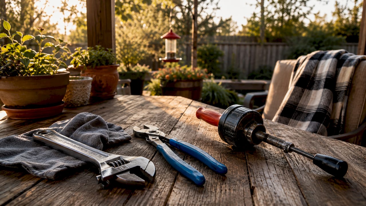 Assortment of essential plumbing hand tools